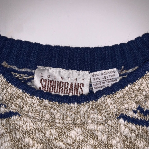 k n i t :: Vintage Slouchy Geometric Knit Sweater Vest Top - Picture 6 of 9